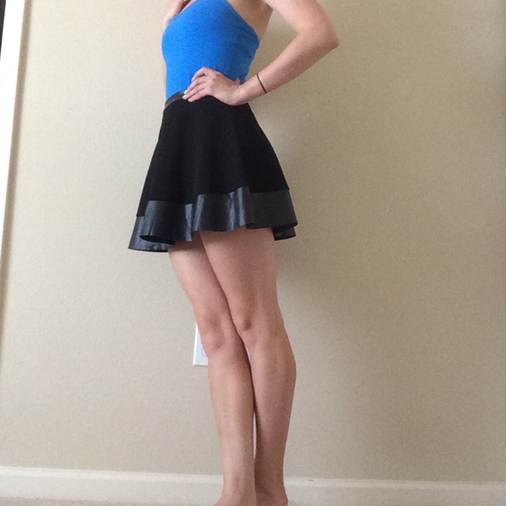 ❗️MOVING SALE❗️Leather-trimmed Circle Skirt